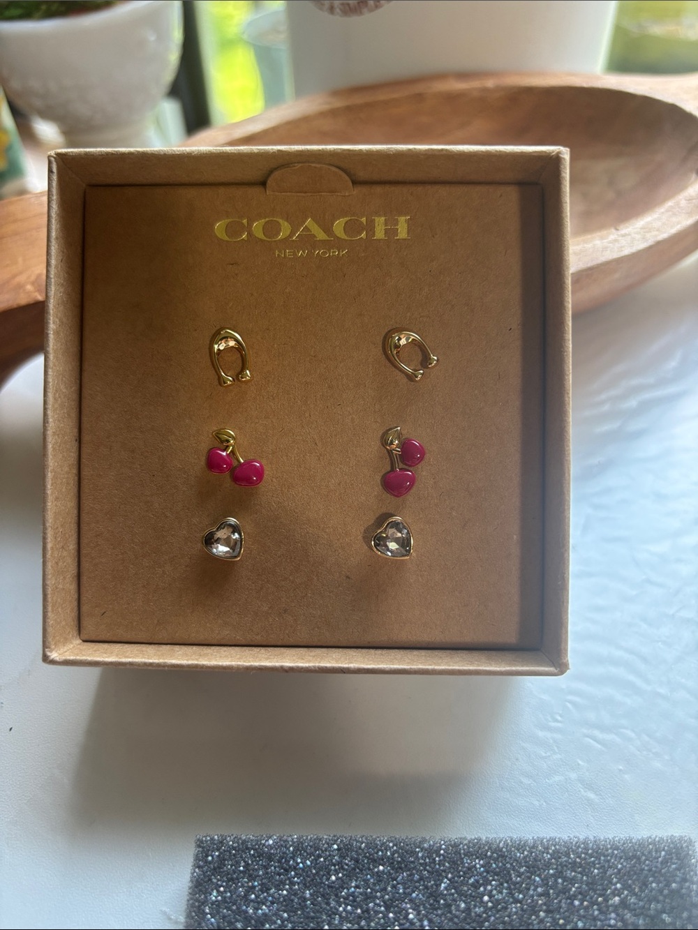 Coach Holiday Gift Box in White with Gold Accents - Picture 2 of 3